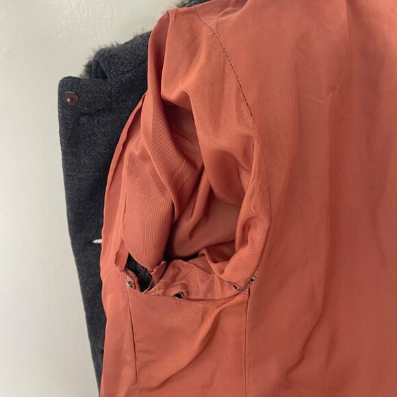 Vintage Lilli Ann Fur Trim Coat Jacket Gray 60s - Picture 11 of 15